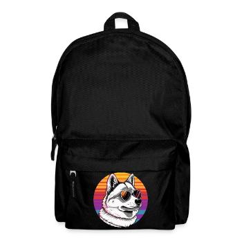Husky avec des lunettes de soleil en arc-en-ciel - Sac à dos - noir - Devant
