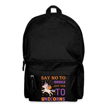 No drugs yes to unicorns - Sac à dos - noir - Devant