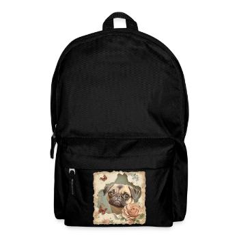 Mops Vintage - Rucksack - Schwarz - Vorne