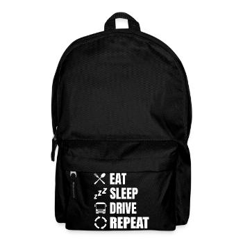 Manger, dormir, conduire, répéter - Sac à dos - noir - Devant