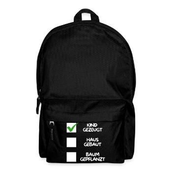 Enfant conçu (maison construite, arbre planté) blanc - Sac à dos - noir - Devant