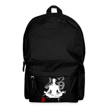 Yoga Silhouette Zen Meditation Kanji Entspannung - Rucksack - Schwarz - Vorne