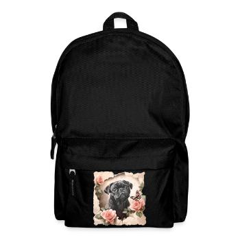 Mops mit Schmetterling - Rucksack - Schwarz - Vorne
