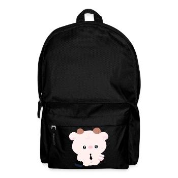 Kawaii Cow in Tie with Coffee - Backpack - black - Front