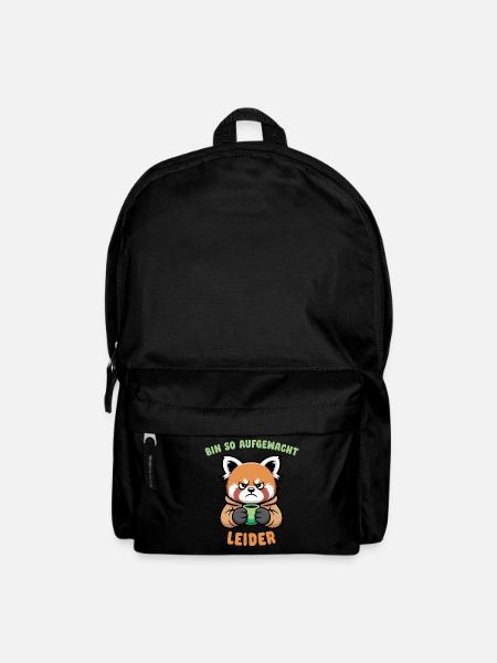 Mürrischer Panda mit Kaffee - Morgenmuffel - Rucksack - Schwarz
