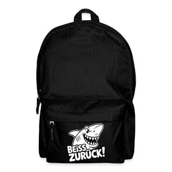 Beiß Zurück Hai Cartoon - Rucksack - Schwarz - Vorne