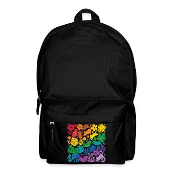 LGBT-Pride-Monat – Regenbogenkatzen und Blumen - Rucksack - Schwarz - Vorne