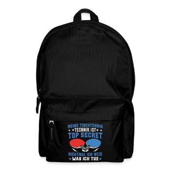 Meine tischtennis Technik Is Top Secret - Rucksack - Schwarz - Vorne