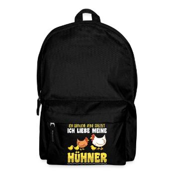 Hühnerflüsterer Huhn Hühnerhalter Hühner - Rucksack - Schwarz - Vorne