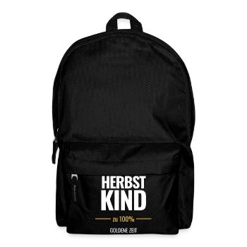 Herbstkind zu 100% Goldene Zeit - Rucksack - Schwarz - Vorne