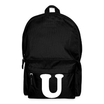 Large U Style Print | Letter U | U Logo - Backpack - black - Front