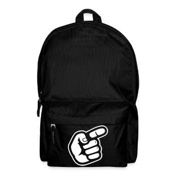 Direction pointée de la main avec le doigt - Sac à dos - noir - Devant