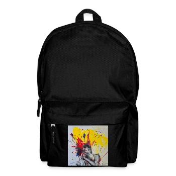 Farbexplosion eines Rock-Sängers - Rucksack - Schwarz - Vorne