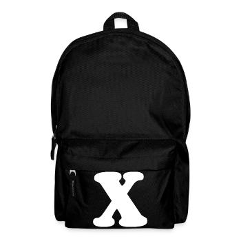 Großes X Stil-Print | Buchstabe X | X Logo - Rucksack - Schwarz - Vorne
