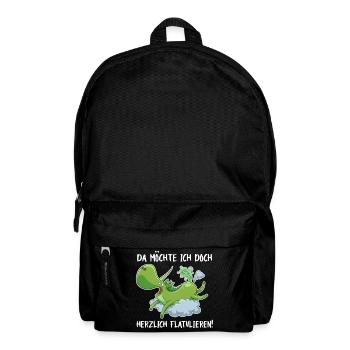 Flatulierendes Einhorn – Lustiger Spruch - Rucksack - Schwarz - Vorne