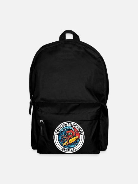 Surfen Krake Gewaschen Geschleudert Überlebt - Rucksack - Schwarz