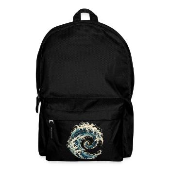 Kanagawa Welle Fibonacci Spirale – Japanische Kuns - Rucksack - Schwarz - Vorne