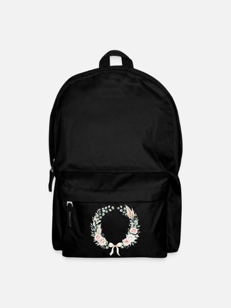 Pastellblumenkranz mit Band - Rucksack - Schwarz