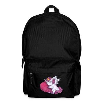 Schlafendes Einhorn Herz Kissen Einhornliebhaber - Rucksack - Schwarz - Vorne