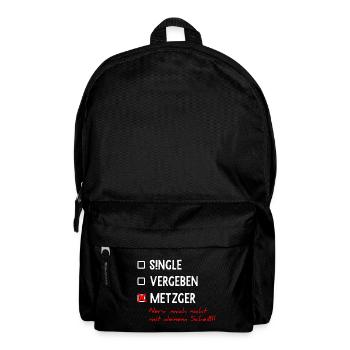 Single Häkchen Metzger lustig Sprüche Geschenk - Rucksack - Schwarz - Vorne