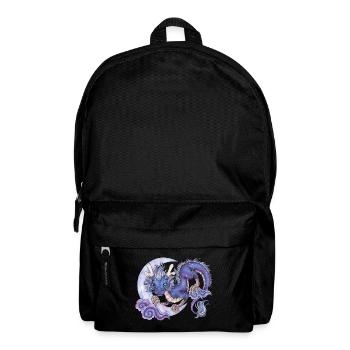 Drache Phantasie Mythologie Luft Himmel Mond Nacht - Rucksack - Schwarz - Vorne