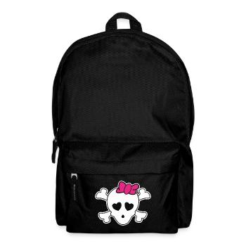 Das coole Totenschädel Design für die Piratin - Rucksack - Schwarz - Vorne