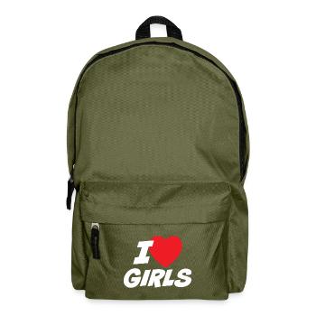 J’aime les filles - Sac à dos - vert olive - Devant