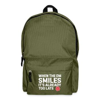 Smiles Nerd Rollenspiel Geek Geschenk - Rucksack - Olivgrün - Vorne
