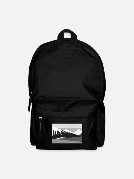 Geometic mountain silhouette - Backpack - black