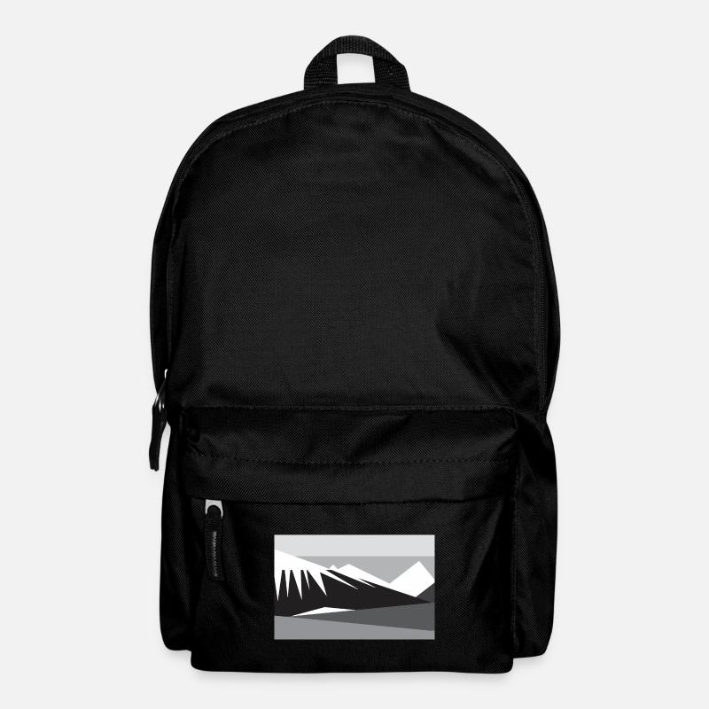 Geometic mountain silhouette - Backpack - black