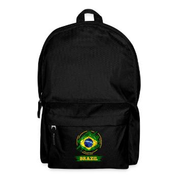 Soccer country flag of Brazil - Backpack - black - Front