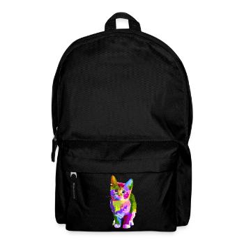 Katzen T Shirt in bunt! - Rucksack - Schwarz - Vorne