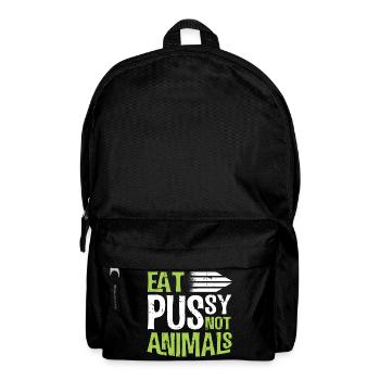 Vegatarisch Iss Pussy und kein Fleisch Lustiges - Rucksack - Schwarz - Vorne