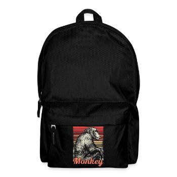 Affe Tier Niedlich Safari Retro Cooles Geschenk - Rucksack - Schwarz - Vorne