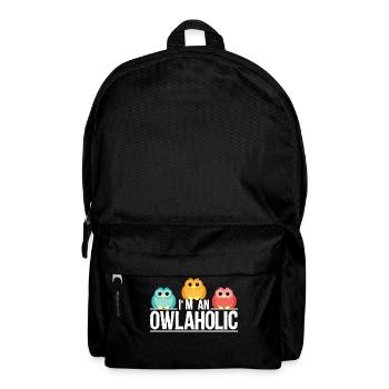 Owlaholic Workaholic Eule Wortwitz Geschenk - Rucksack - Schwarz - Vorne