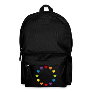 LGBT Gay Pride Heart Rainbow Europe Flag EU - Backpack - black - Front