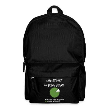 Vegan difficult is dealing with idiots - Backpack - black - Front