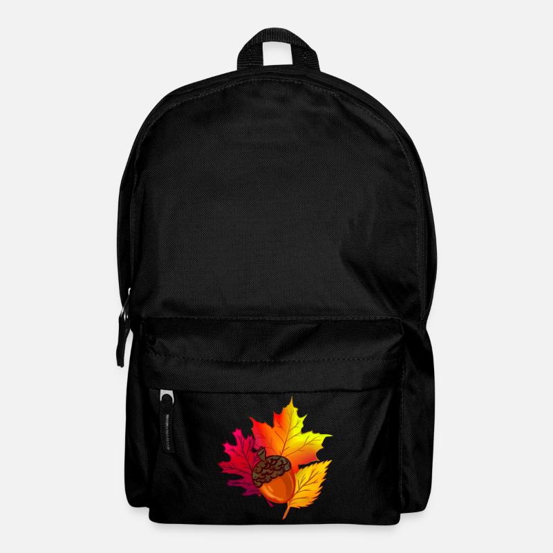Herbst Laub Blätter Wald Eichel - Rucksack - Schwarz