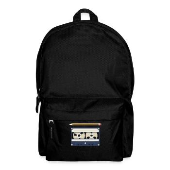 90s 80s cassette music retro pencil pencil - Backpack - black - Front
