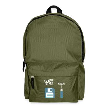Lustig 90er Floppy Disk Computer USB - Rucksack - Olivgrün - Vorne