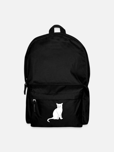 Weiße Katze - Rucksack - Schwarz