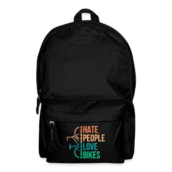 Hate people love bikes Bicycle Gift - Backpack - black - Front