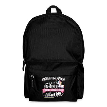 Einrad Sport Einradfahren Einhorn Spruch Geschenk - Rucksack - Schwarz - Vorne
