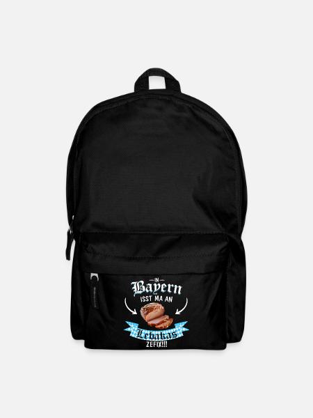 Lebakas Leberkäse Fleischkäse Bayern Spruch Essen - Rucksack - Schwarz