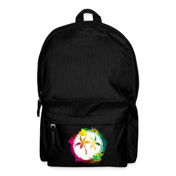 palm trees colorful beach - Backpack - black - Front