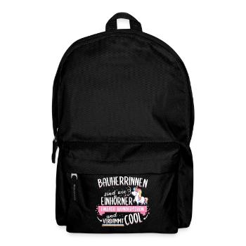 Bauherrin Bauherr Hausbau Einhorn Spruch - Rucksack - Schwarz - Vorne
