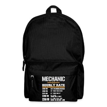 Working Tee For Mechanic Saying "Mechanic Hourly - Backpack - black - Front