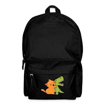 Cooles DinosaurierTStück für Tierliebhaber "Katze - Rucksack - Schwarz - Vorne