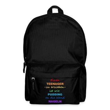 Einen Teenager zu erziehen | bunt - Rucksack - Schwarz - Vorne