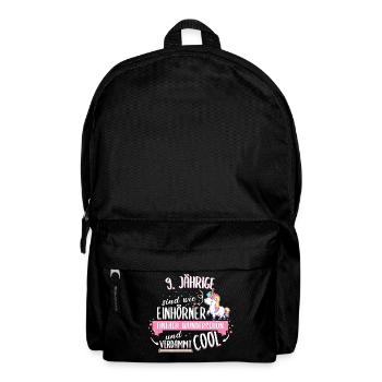 Geburtstag 9 Geburtstag Einhorn Spruch Party - Rucksack - Schwarz - Vorne